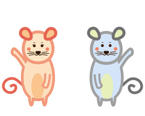 ねずみ　ねずみ年　2020年　年賀状　イラスト