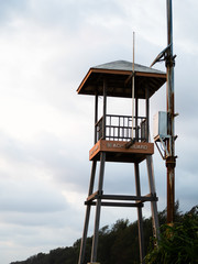 Protect tower , the beach guard  on the beach.