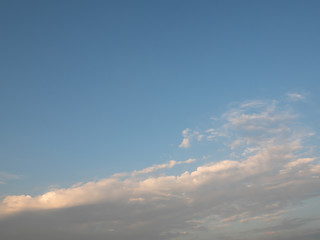 Soft and blurred, blue sky and a group of clouds For the background