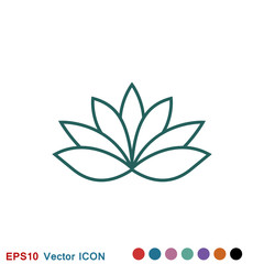 Lotus icon logo, illustration, vector sign symbol for design