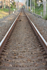 夕方の単線線路