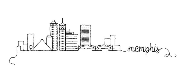 Memphis City Skyline Doodle Sign