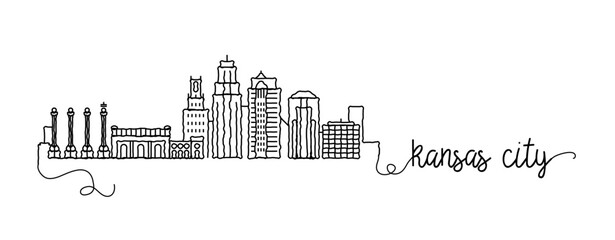 Kansas City Skyline Doodle Sign