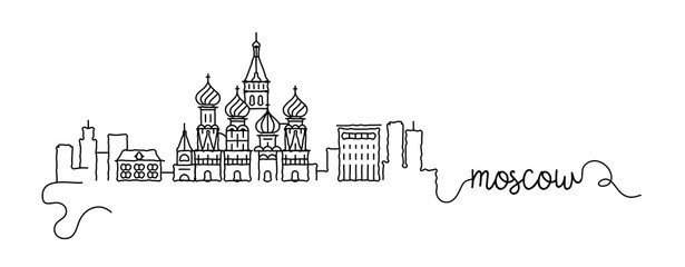 Moscow City Skyline Doodle Sign