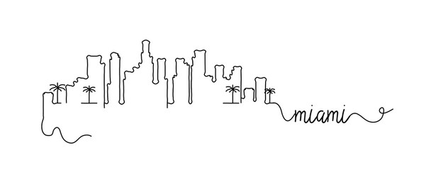 Miami City Skyline Doodle Sign