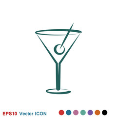 Martini icon logo, illustration, vector sign symbol for design