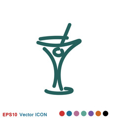 Martini icon logo, illustration, vector sign symbol for design