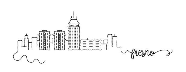 Fresno City Skyline Doodle Sign