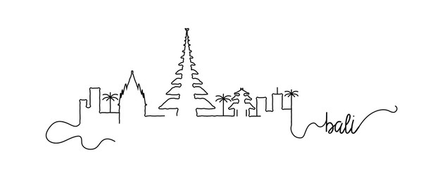 Bali City Skyline Doodle Sign