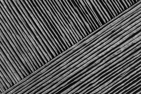 Hintergrund Dachdeckung Schiefersteine diagonal close up - background roofing slate stones stack diagonal close up