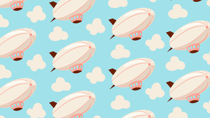 Fototapeta premium Airship seamless pattern.