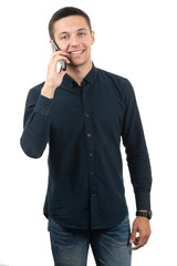 Handsome businessman speaking on the phone