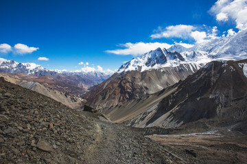 Trail to Tilicho Lake, Himalayan Mountains, Nepal