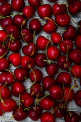 cherry on a wooden background close-up