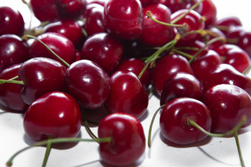 cherry on a white background close-up