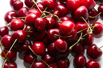 cherry on a white background close-up