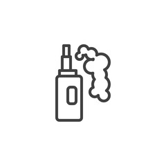 Vaporizer electric cigarette line icon. linear style sign for mobile concept and web design. Vapor mod - vape outline vector icon. Symbol, logo illustration. Vector graphics