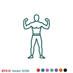 Muscle icon logo, illustration, vector sign symbol for design