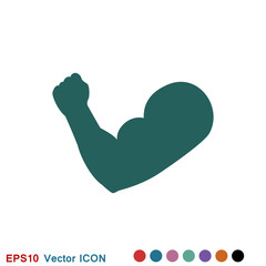 Muscle icon logo, illustration, vector sign symbol for design