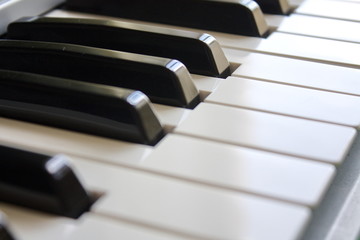 keyboard of modern music synthesizers