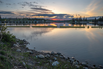 Seebe Dam at Sunrise