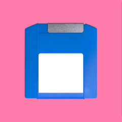 Iomega zip disk front nostalgia, isolated and presented in punchy pastel colors, for creative...