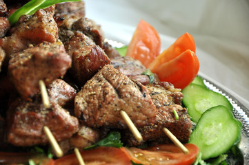 Meat  with fresh vegetables