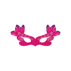 Fototapeta premium Pink purple color carnival mask with colorful feather