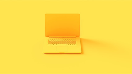 Yellow Laptop 3d illustration 3d render © paul