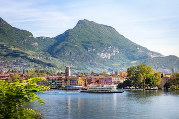 Riva del Garda as seen from Pregasina, a little village on the mountain. Riva del Garda, Garda...