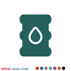 Oil drum container icon logo, illustration, vector sign symbol for design