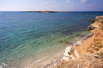 Beach named Galeotta in front of Favignana island . Sicily, Italy