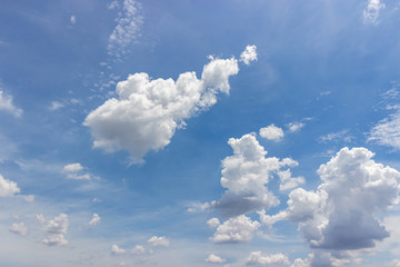 White clouds and blue sky