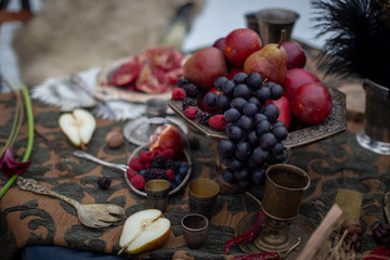 Still life with vintage dishes