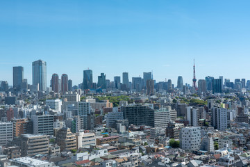Fototapeta na wymiar 恵比寿から見る東京都内の風景