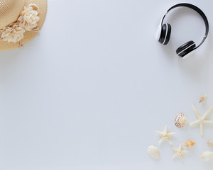 Top view vacation summer background