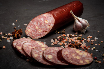 delicious sliced jalapeno cheddar summer sausage with garlic