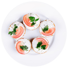 Toast. Snack on white background