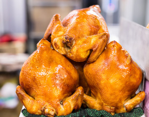 Fried chicken on the marketplace.