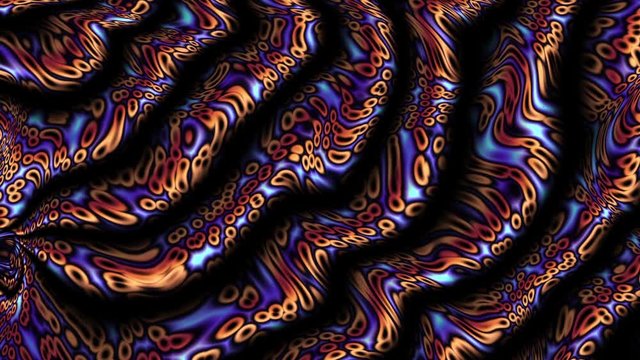 Moving irregular psychedelic waves. Seamless loop abstract motion background. Abstract footage.