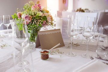 decorated table in the castle