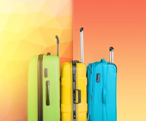 Minimal suitcase travel accessories airplane airport arrival