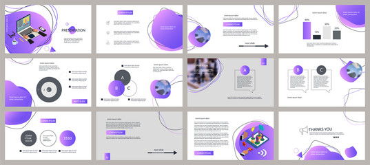 Presentation and slide layout background. Design violet gradient geometric template. Flyer, marketing, leaflet, advertising, brochure, modern style.