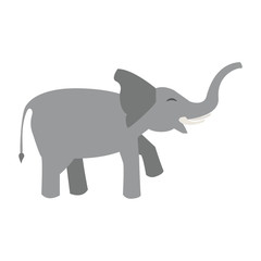 gray elephant icon cartoon isolated