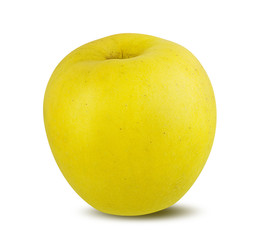 Fresh yellow apple isolated on white background with clipping path