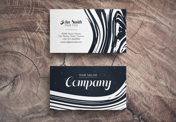 Black and White Visiting Card Layout