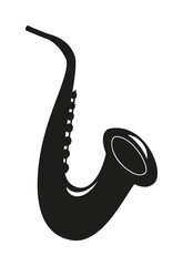 Saxophone on the white background. Saxophone icon.