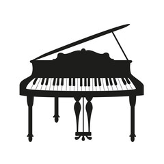 Piano on the white background.