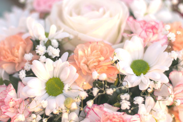 Flower bouquet close up, toned