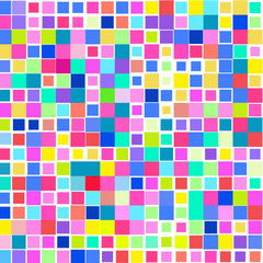 Mosaic of a bright colorful squares on a white background. 